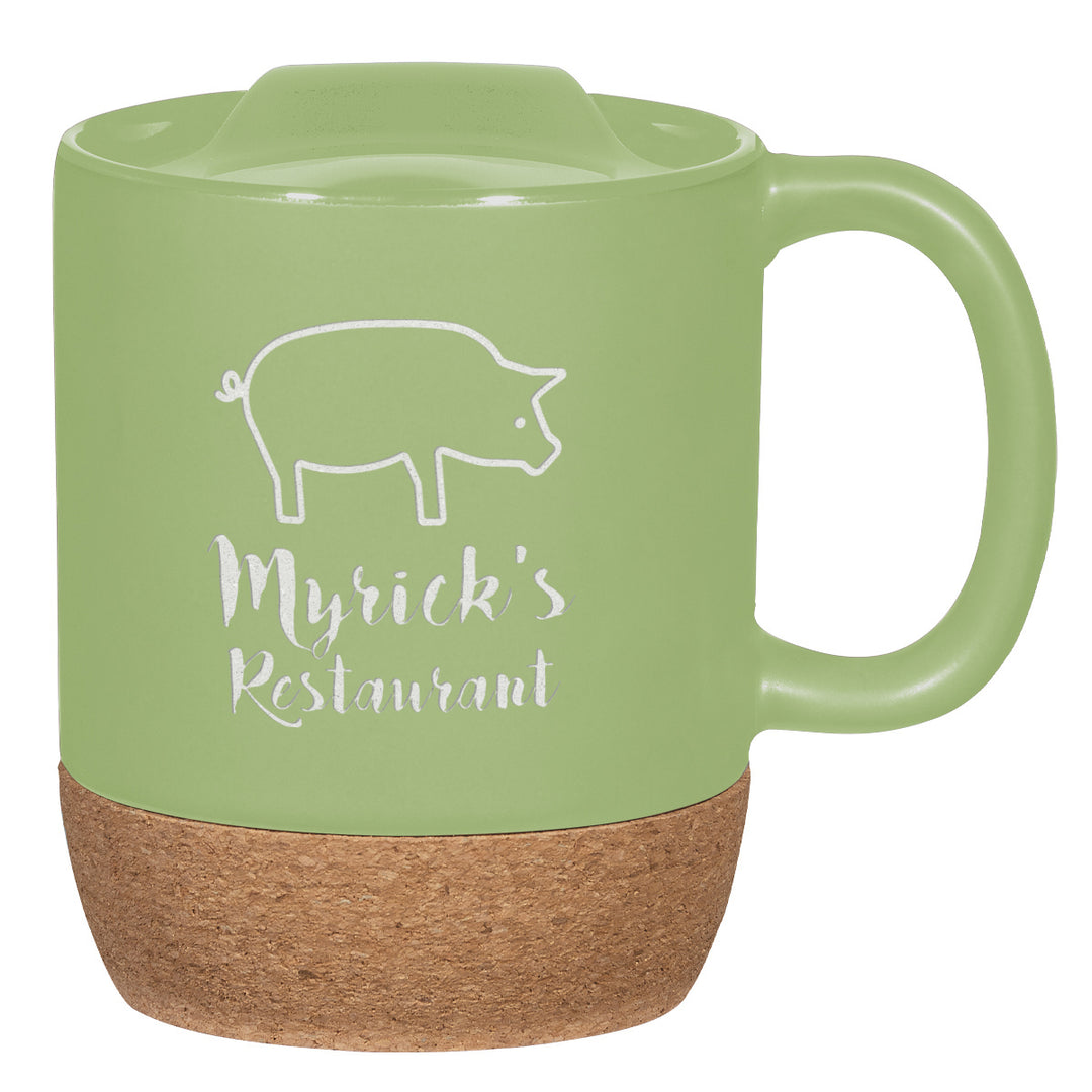 14 Oz. Full Color Cork Base Ceramic Mug