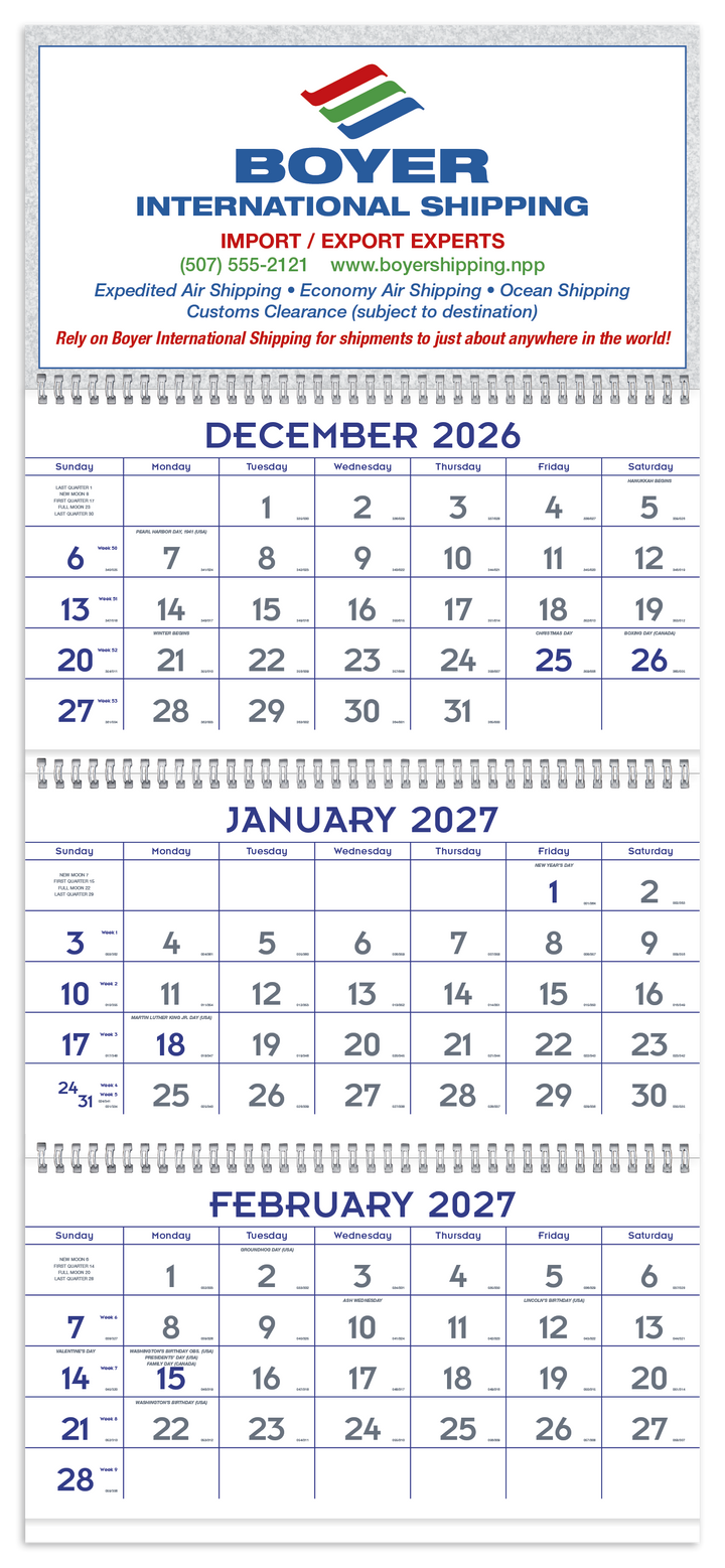 Triumph® Calendars 3-Month Planner (4-Sheet)