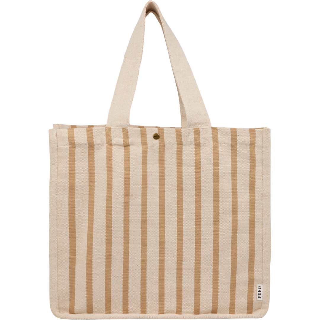 FEED Cotton and Jute Striped Tote