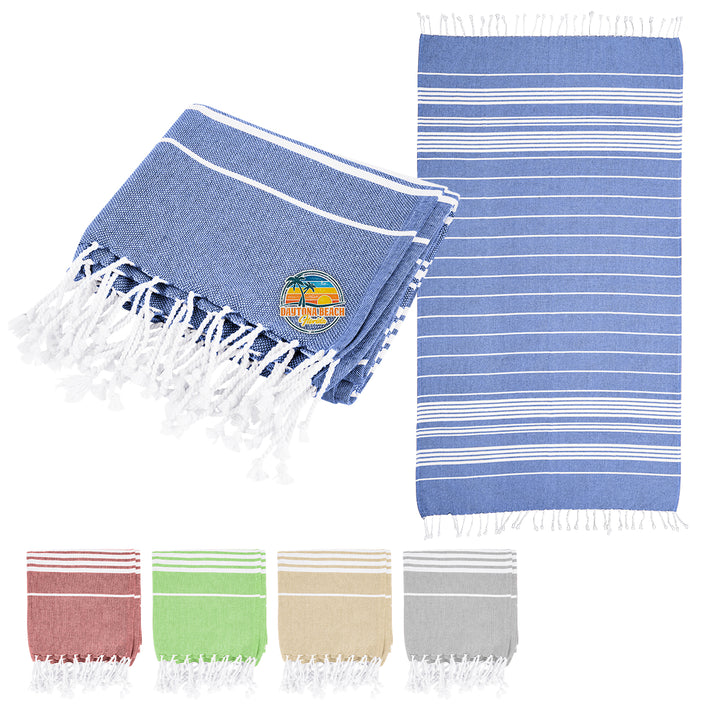 Recycled Beach Blanket With Tassel Fringe