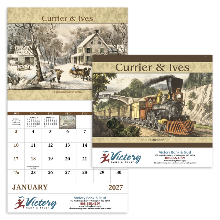 Good Value™ Currier & Ives - Stapled Calendar