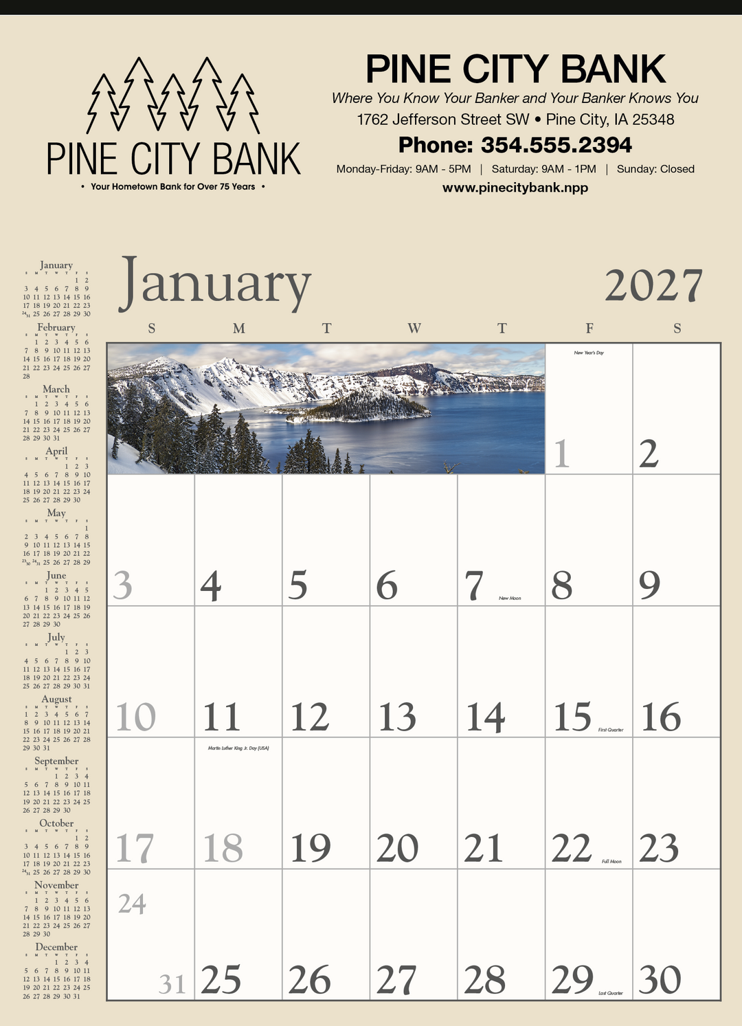 Triumph® Calendars Decorator Memo (Tan) Calendar