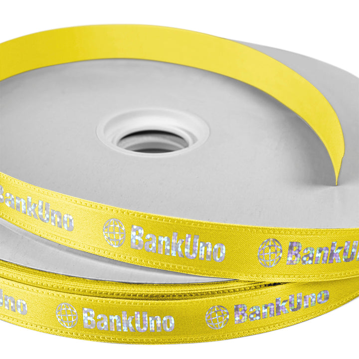 5/8" Badge Satin Ribbon - 100yd Roll - Foil Print