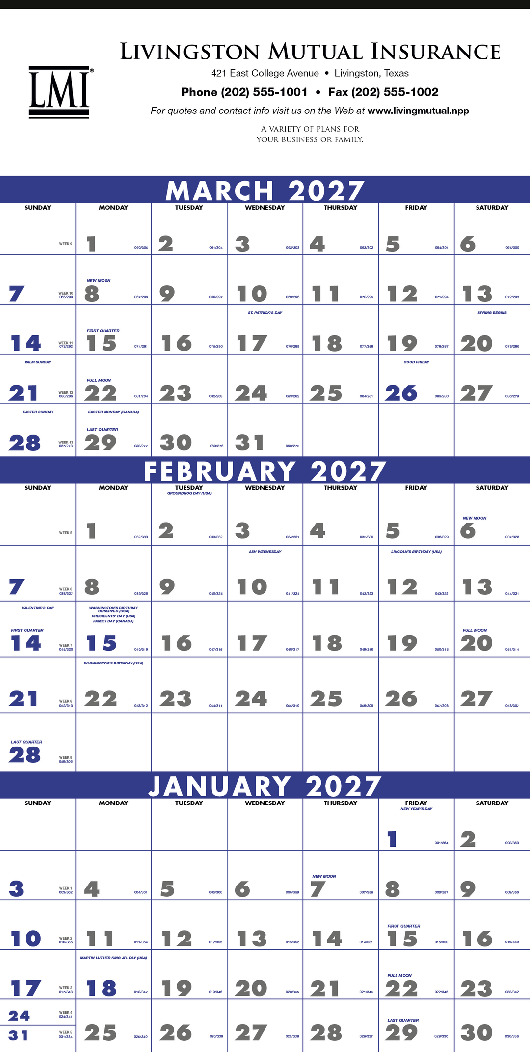 Triumph® Calendars 3-Month Planner (4-Sheet)