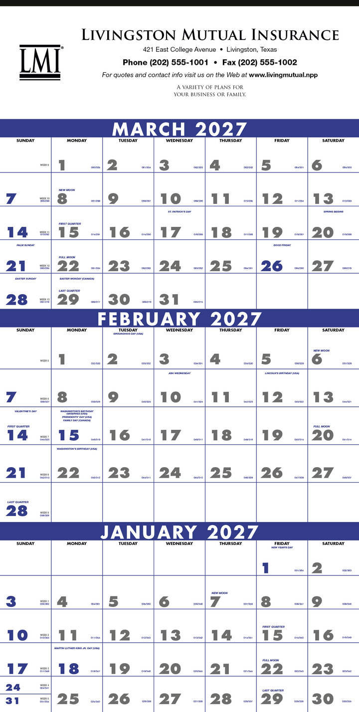 Triumph® Calendars 3-Month Planner (4-Sheet)