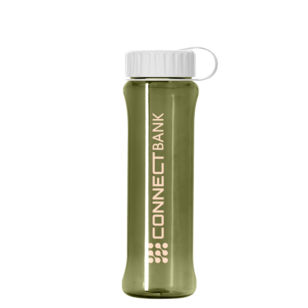 Boss Embossed RPET Bottle with Tethered Lid - 26 oz.