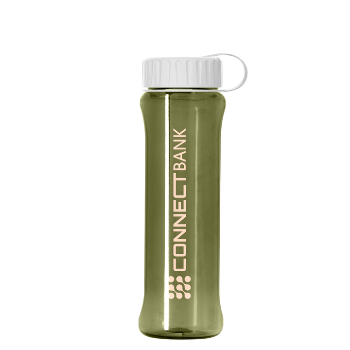 Boss Embossed RPET Bottle with Tethered Lid - 26 oz.