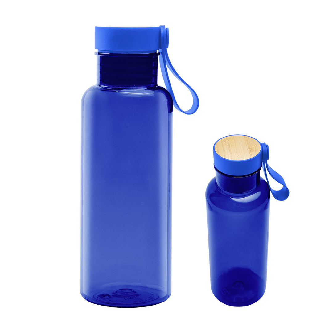 20 Oz. Full Color Cade rPET Bottle With Bamboo Accent Lid and Silicone Easy Carry Handle