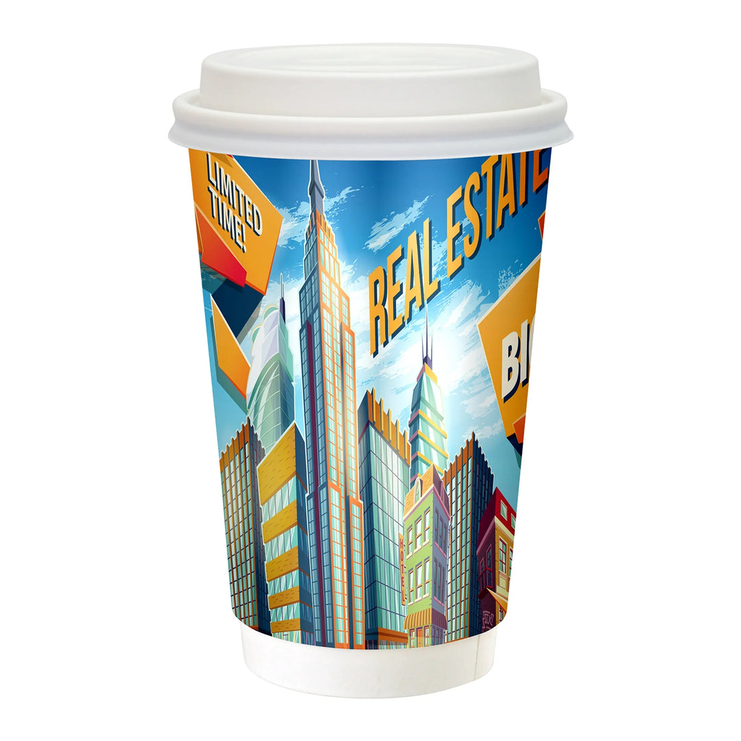 16 oz. Full Color Paper Cup with Lid