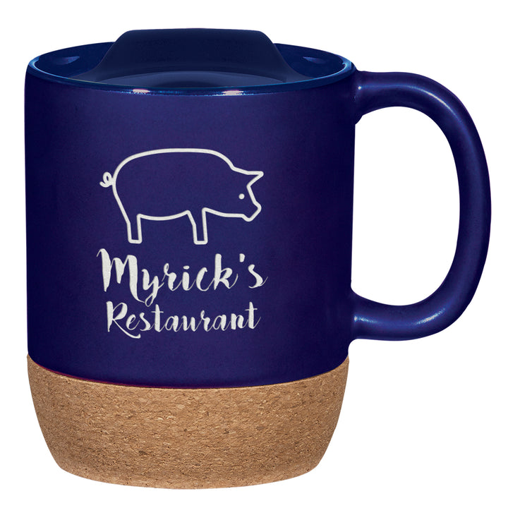 14 Oz. Full Color Cork Base Ceramic Mug