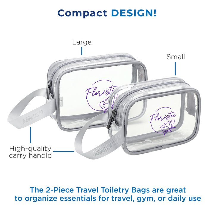 AeroLOFT® Clear View 2 pc Travel Toiletry Bags