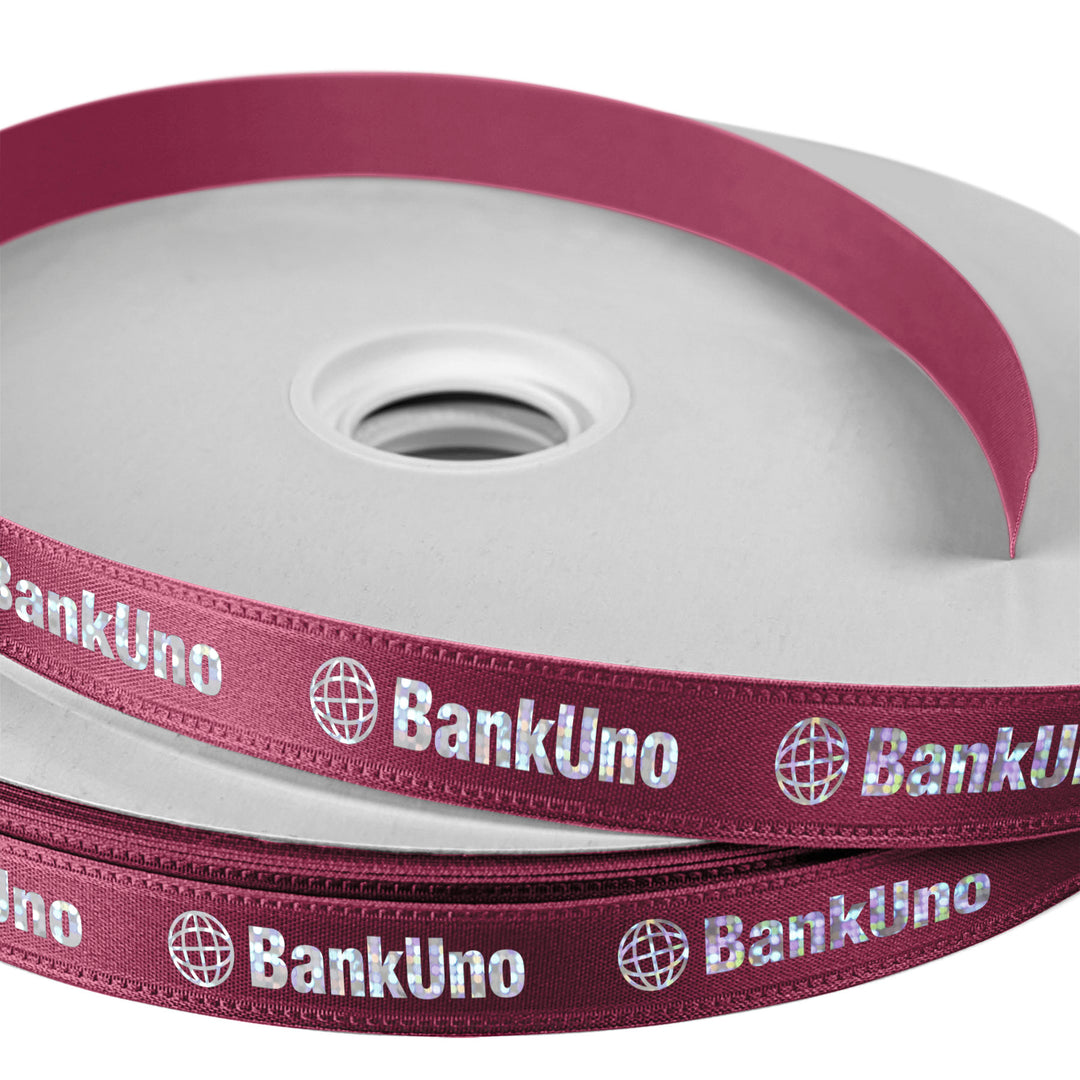 5/8" Badge Satin Ribbon - 100yd Roll - Foil Print