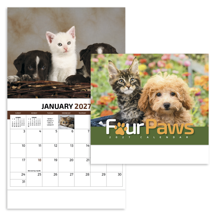 HotLine® Products Four Paws Appointment Calendar - Stapled