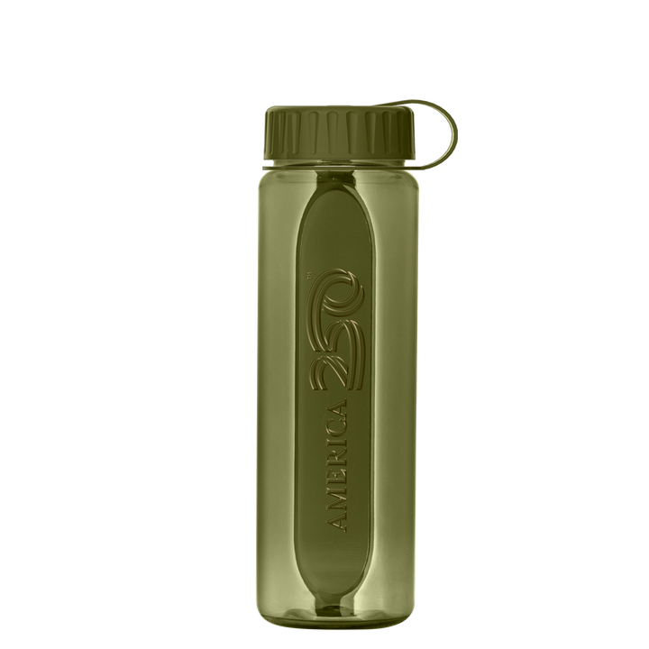 Boss Embossed RPET Bottle with Tethered Lid - 26 oz.