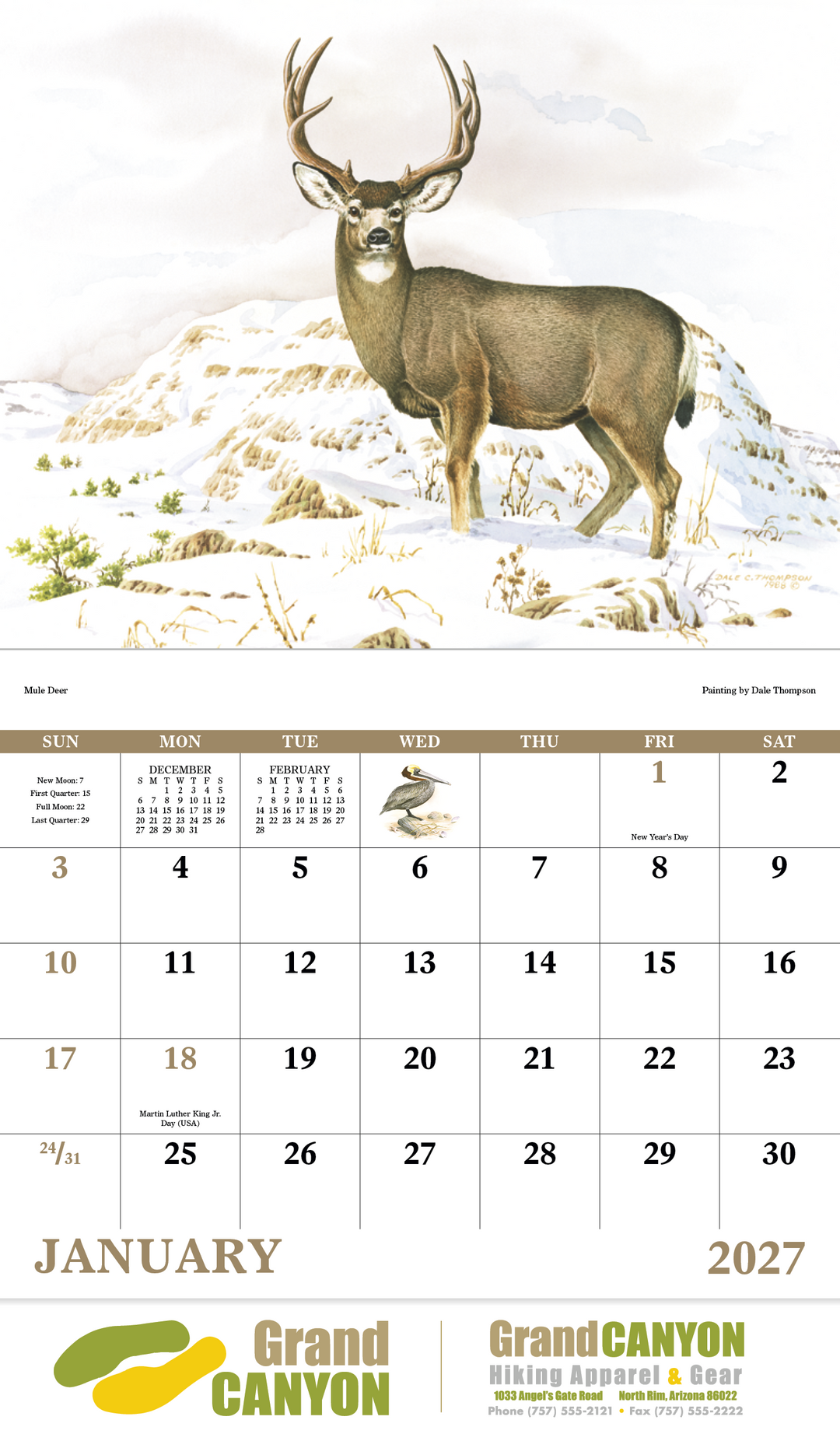 Good Value™ Wildlife Trek - Stapled Calendar