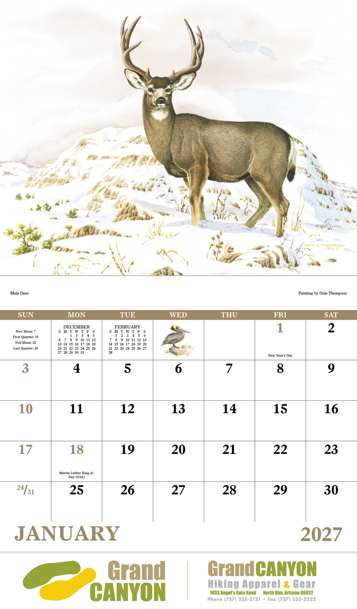 Good Value™ Wildlife Trek - Stapled Calendar