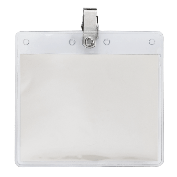 4" x 3" Blank Horizontal Vinyl Pouch with Bulldog Clip