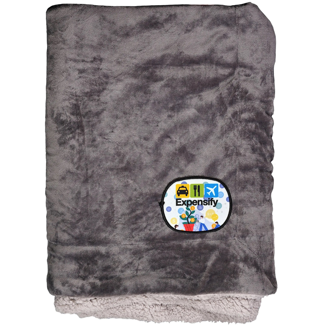Sherpa Fleece Embroidered Emblem Blanket