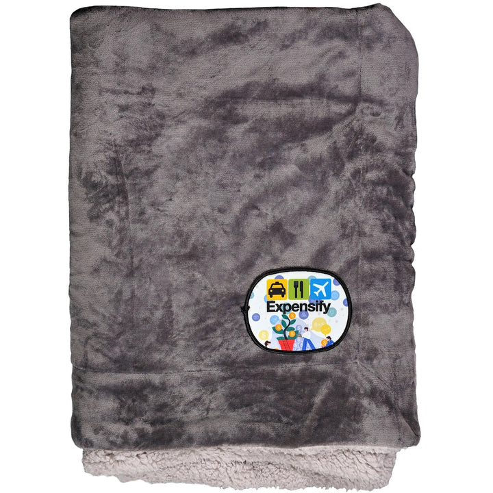 Sherpa Fleece Embroidered Emblem Blanket