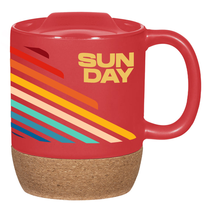 14 Oz. Full Color Cork Base Ceramic Mug