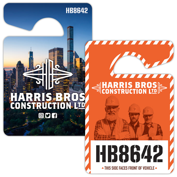 Plastic Hang Tag / Parking Permit- 3x4.5 - UV Coated (1S)