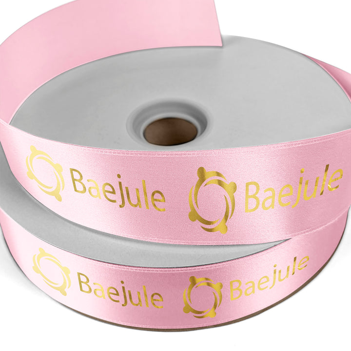 1 1/2" Badge Satin Ribbon - 100yd Roll - Foil Print
