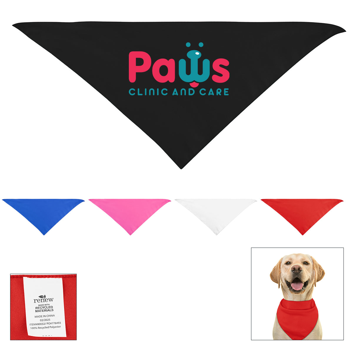 Large Triangle rPET Pet Bandana – RushKing