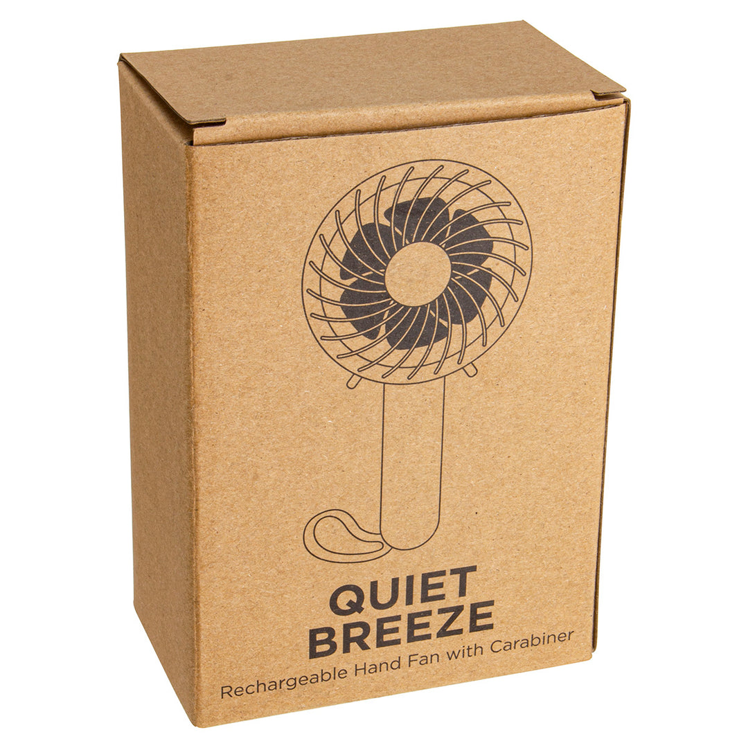 Quiet Breeze Rechargeable Hand Fan with Carabiner