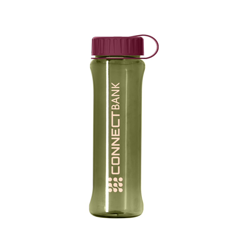 Boss Embossed RPET Bottle with Tethered Lid - 26 oz.