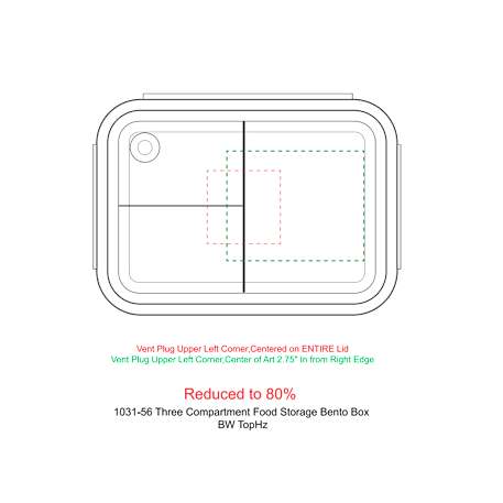 Three Compartment Food Storage Bento Box