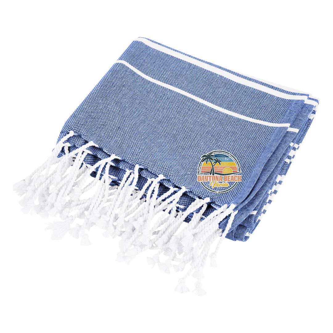 Recycled Beach Blanket With Tassel Fringe