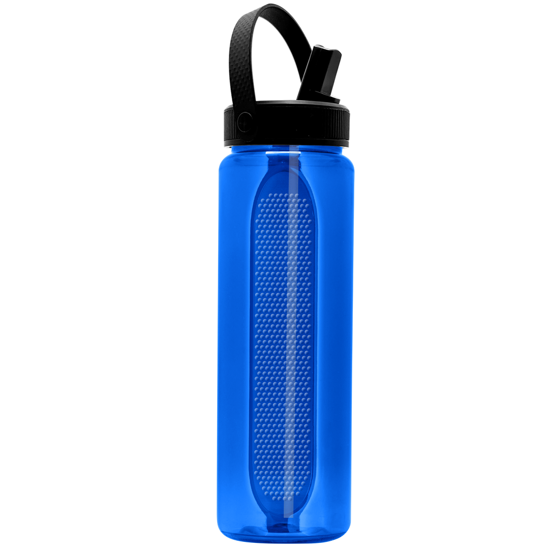 Garyline® Boss Embossed RPET Bottle with Flip-Straw, Swivel Handle Lid - 26 oz.