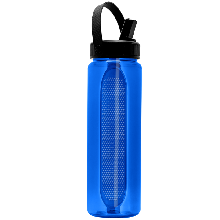 Garyline® Boss Embossed RPET Bottle with Flip-Straw, Swivel Handle Lid - 26 oz.