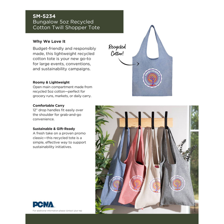 Bungalow 5oz Recycled Cotton Twill Shopper Tote