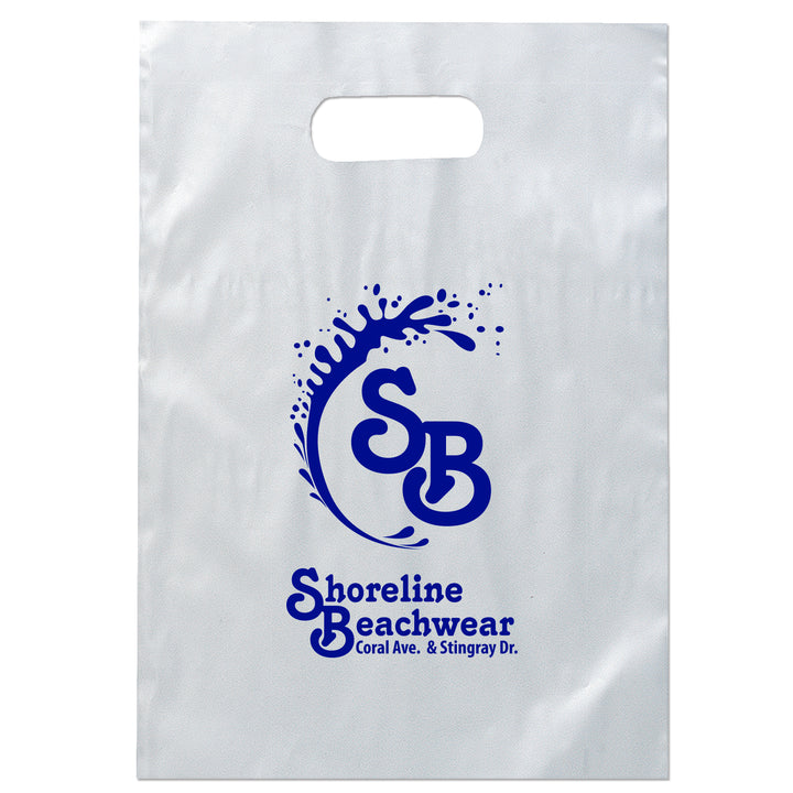 Aster™- Frosted Brite Die Cut Handle - Flexo Ink Print