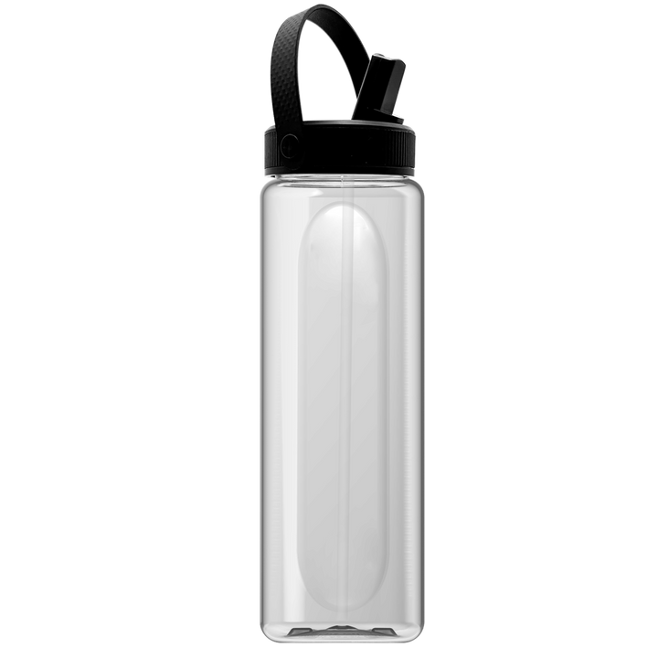 Garyline® Boss Embossed RPET Bottle with Flip-Straw, Swivel Handle Lid - 26 oz.