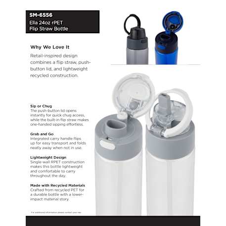 Ella RPET Single Wall Sports Bottle 24oz