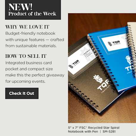 FSC® Recycled 5" x 7" Star Spiral Notebook with Pe