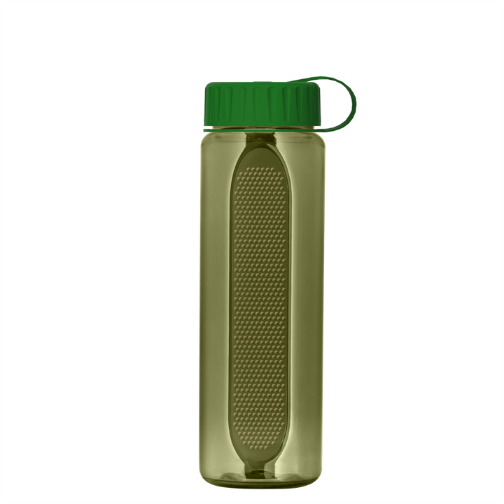 Boss Embossed RPET Bottle with Tethered Lid - 26 oz.