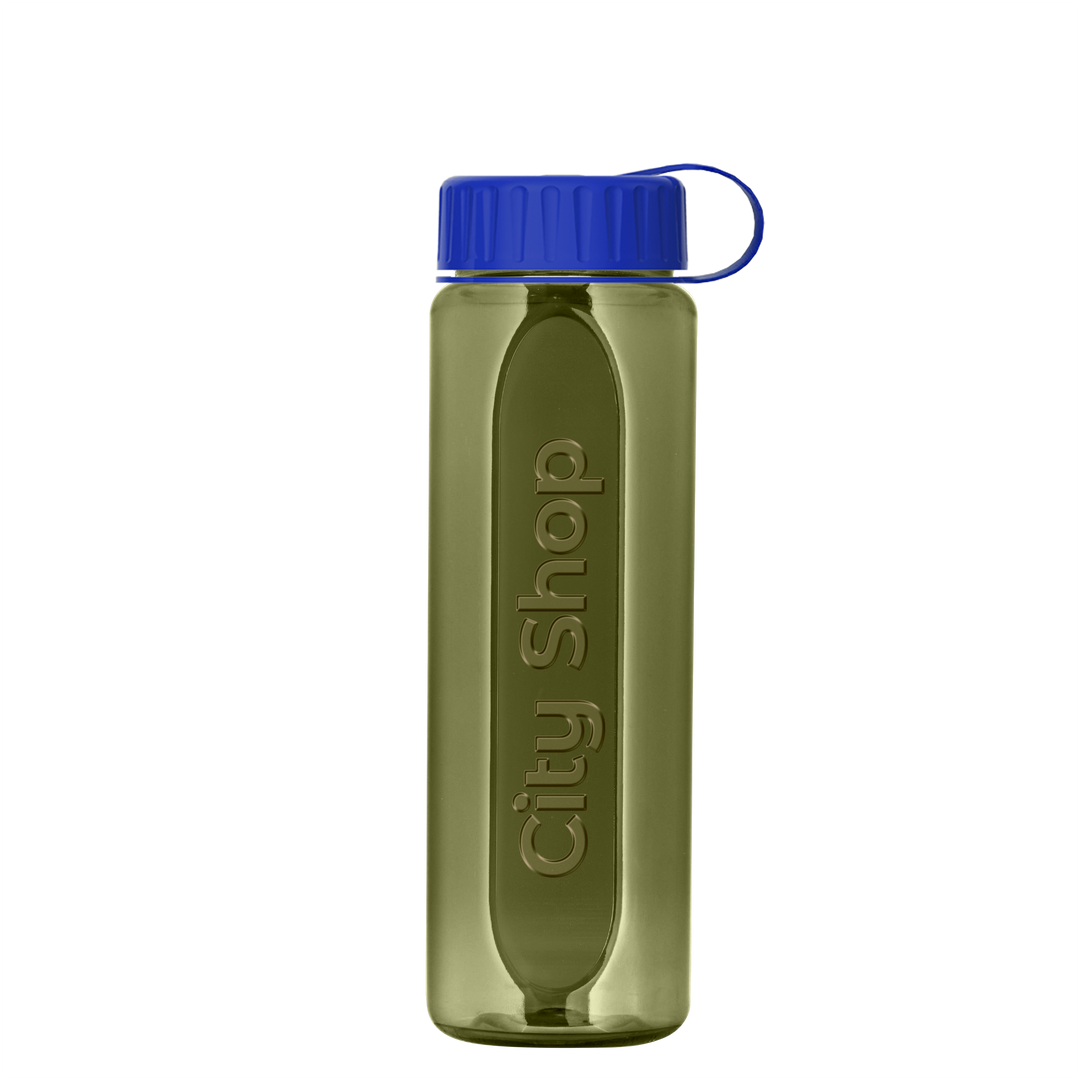 Boss Embossed RPET Bottle with Tethered Lid - 26 oz.