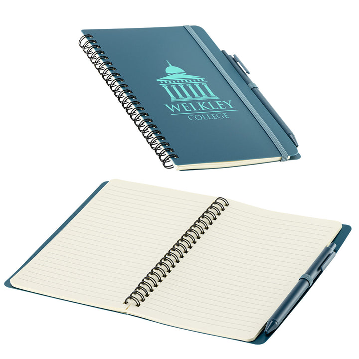 Avignon Repreve® Recycled Hardcover Spiral Notebook with Pen