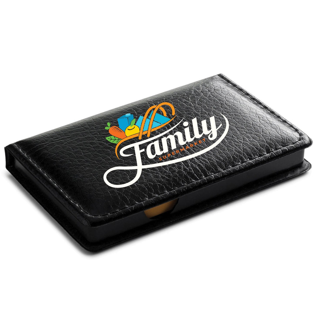 Leatherette Flip-Top Calendar Box with Sticky Sheets and Flags