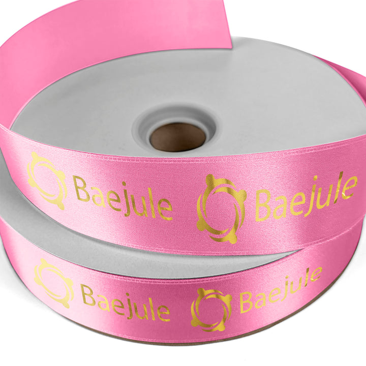 1 1/2" Badge Satin Ribbon - 100yd Roll - Foil Print