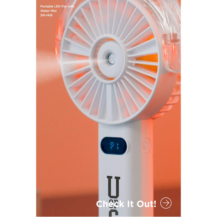 Rechargeable Portable LED Fan with Water Mist