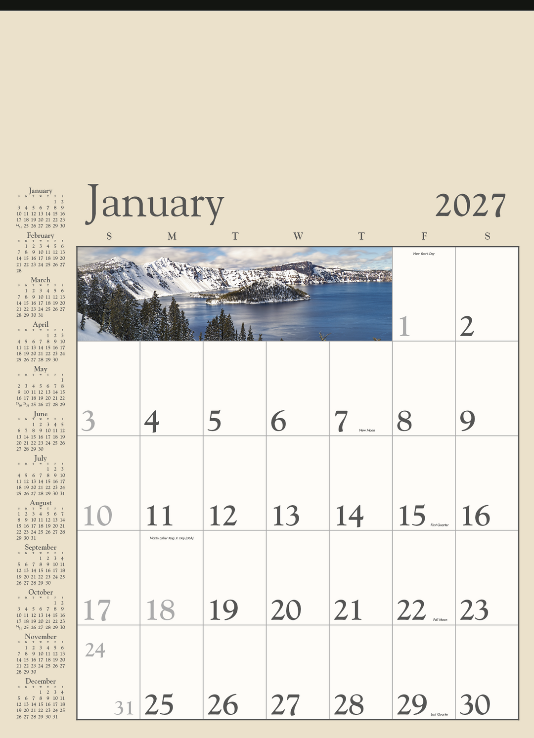 Triumph® Calendars Decorator Memo (Tan) Calendar
