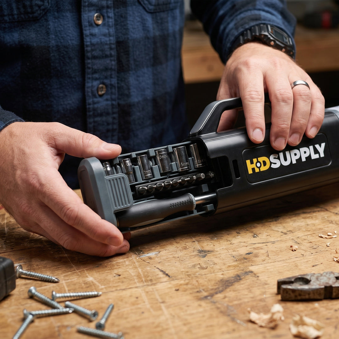 24-Piece Tool Set With Rechargeable LED Light