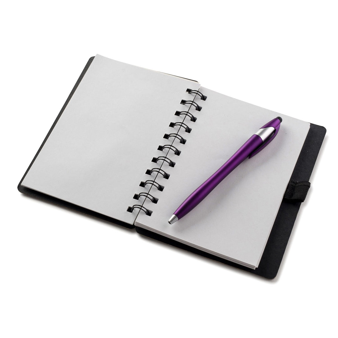 Scribbly 4.8 x 6.1 Cardboard Spiral Journal with Pen - Unlined