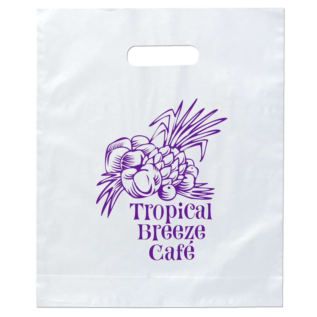 Orchid™- Frosted Brite Die Cut Handle - Flexo Ink Print