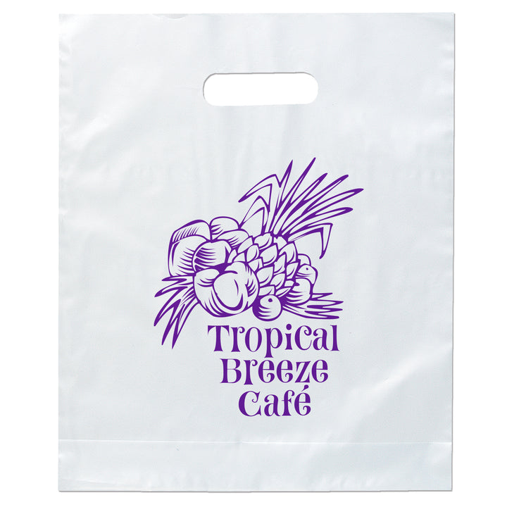 Orchid™- Frosted Brite Die Cut Handle - Flexo Ink Print