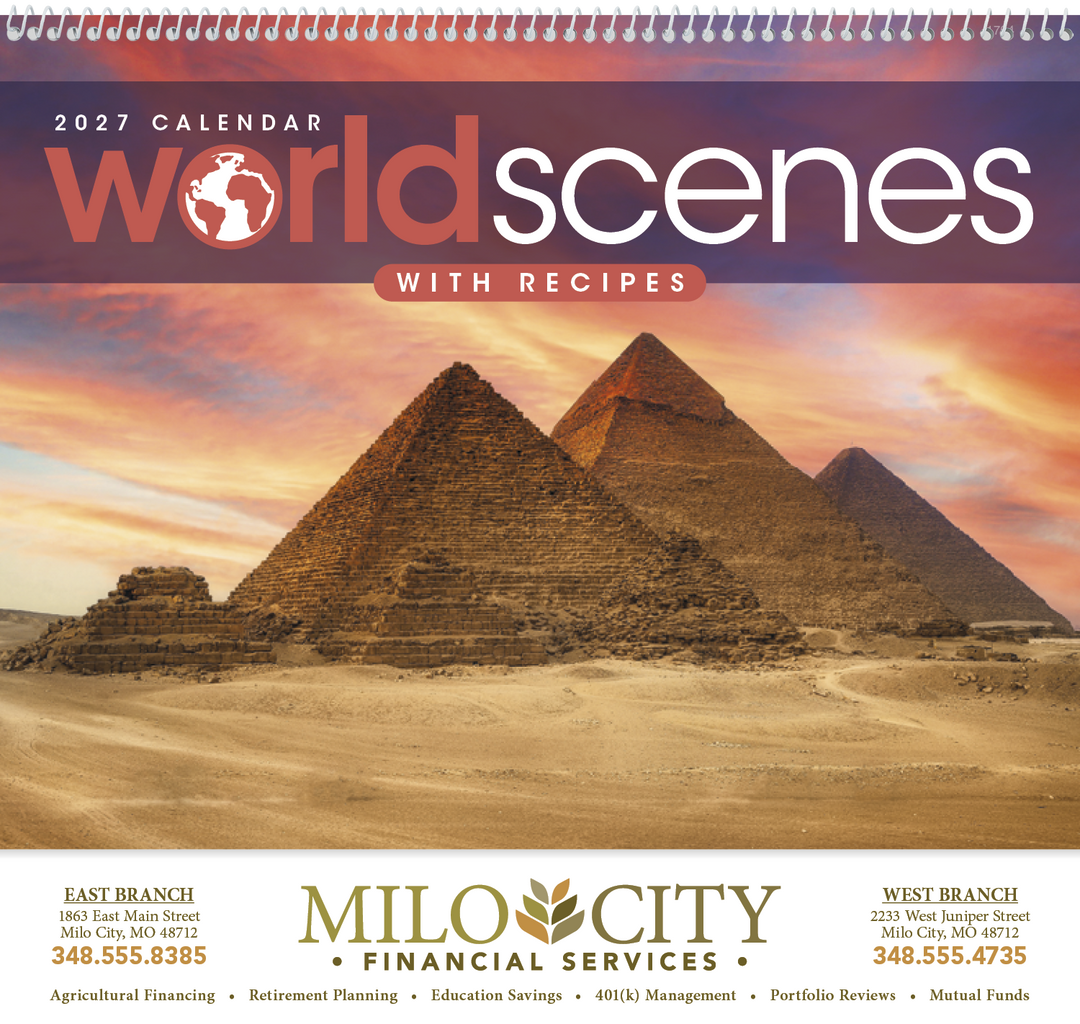 Triumph® Calendars World Scenes with Recipe Calendar